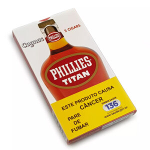 Charuto Phillies Titan Cognac – Caixa com 5 Unidades