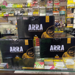 Carvão Arra 1kg – Carvão de Coco Premium para Narguilé (52 Unidades)